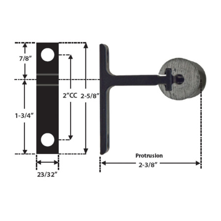 Quiet Glide Black Vertical Roller Bracket QG.201.08